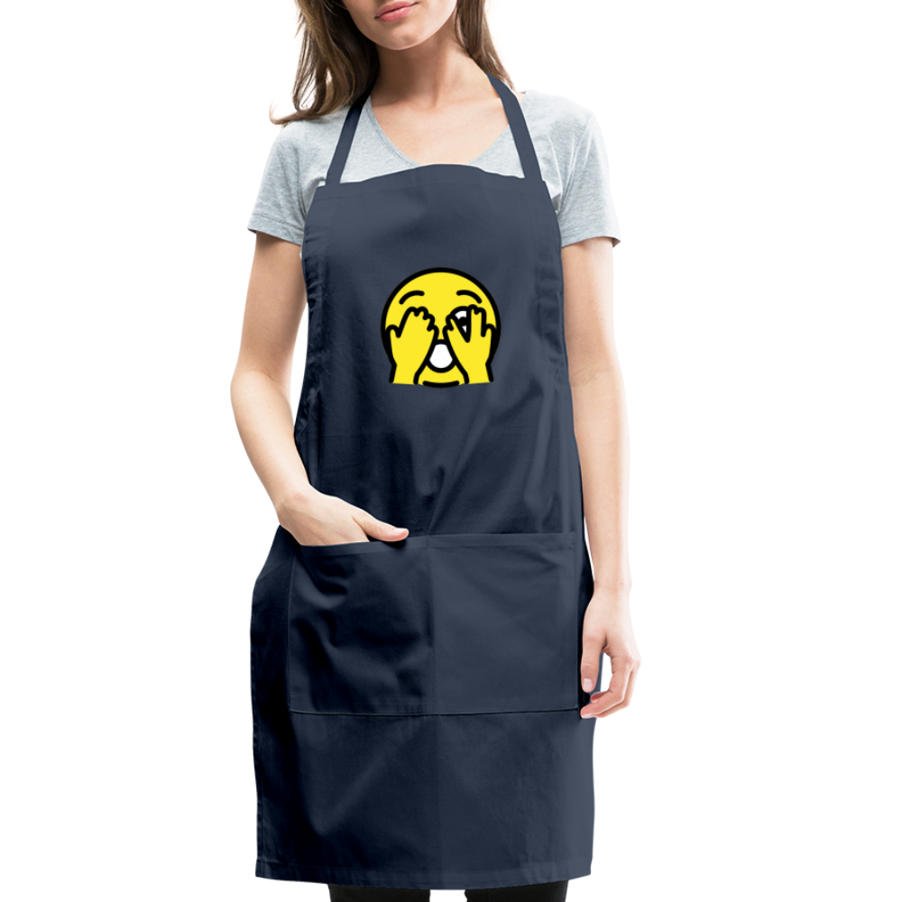 Customizable Face with Peeking Eye Moji Adjustable Apron - Emoji.Express - navy