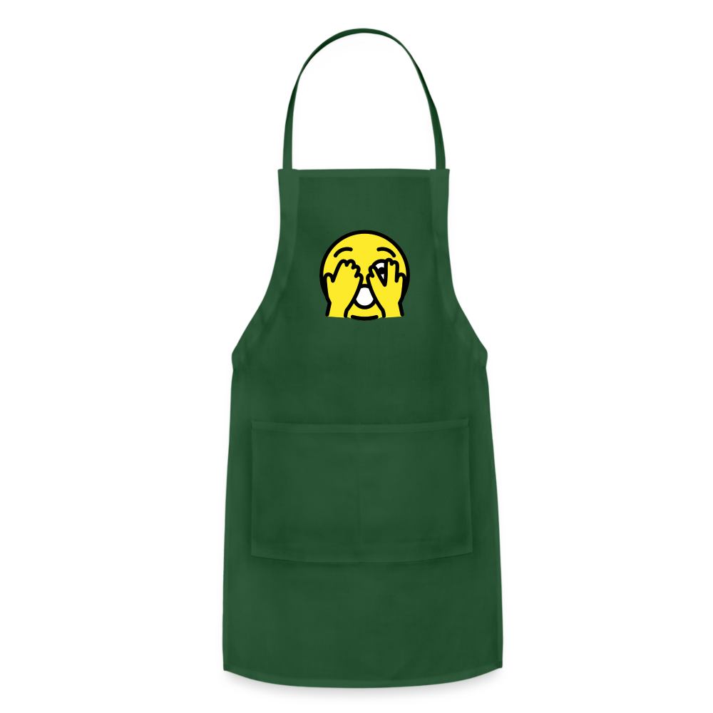 Customizable Face with Peeking Eye Moji Adjustable Apron - Emoji.Express - forest green