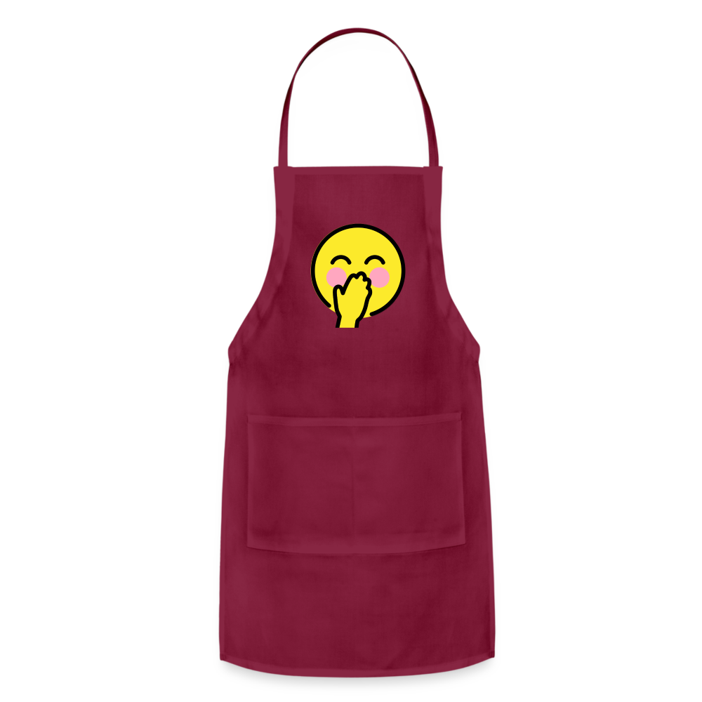 Customizable Face with Hand Over Mouth Moji Adjustable Apron - Emoji.Express - burgundy