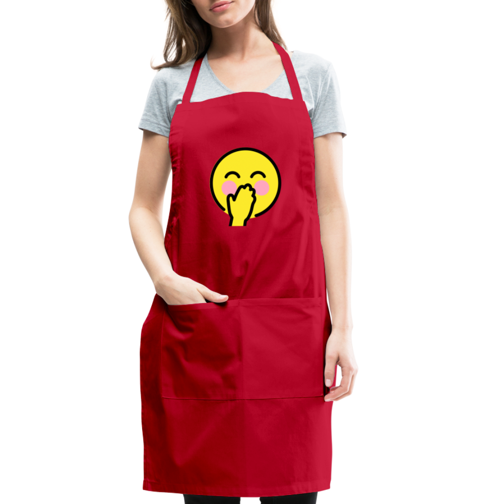 Customizable Face with Hand Over Mouth Moji Adjustable Apron - Emoji.Express - red