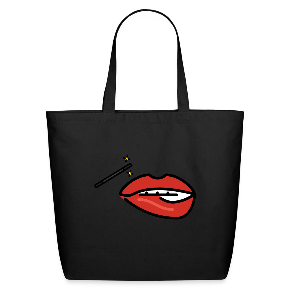 Customizable Manage Your Mouth Emoji Expression Moji Eco-Friendly Cotton Tote - Emoji.Express - black
