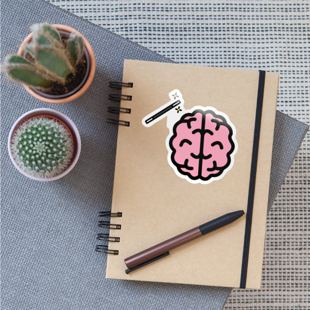 Manage Your Mind Emoji Expression Moji Sticker - Emoji.Express - white glossy