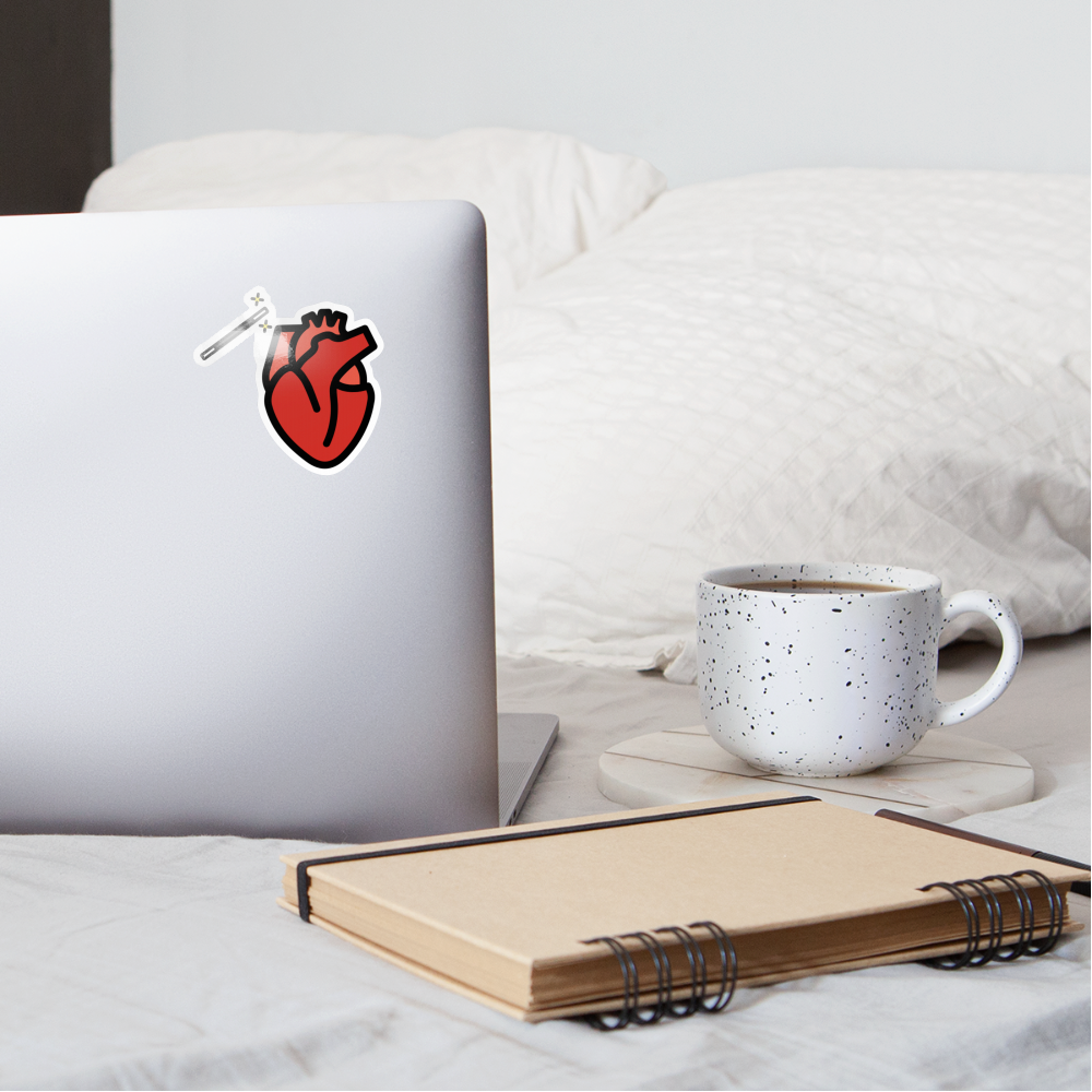 Manage Your Anatomical Heart Emoji Expression Moji Sticker - Emoji.Express - white glossy