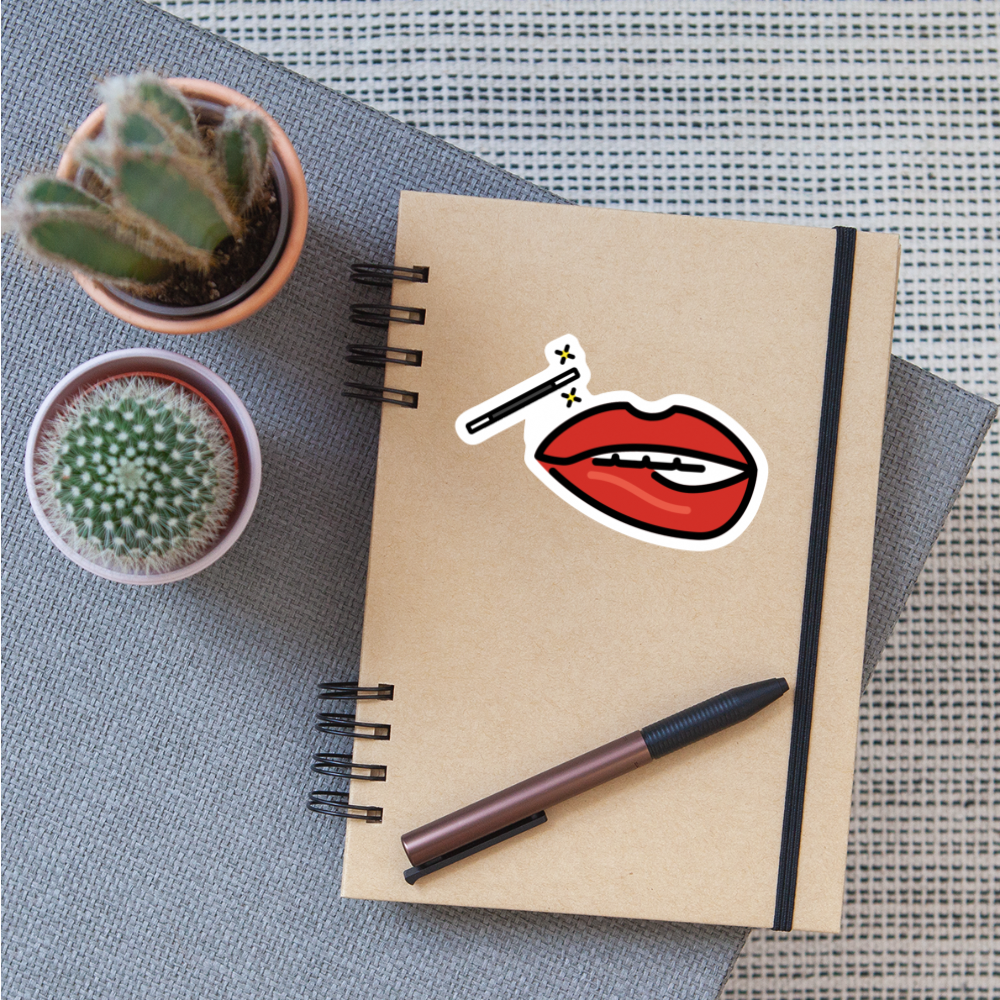 Manage Your Mouth Emoji Expression Moji Sticker - Emoji.Express - white matte