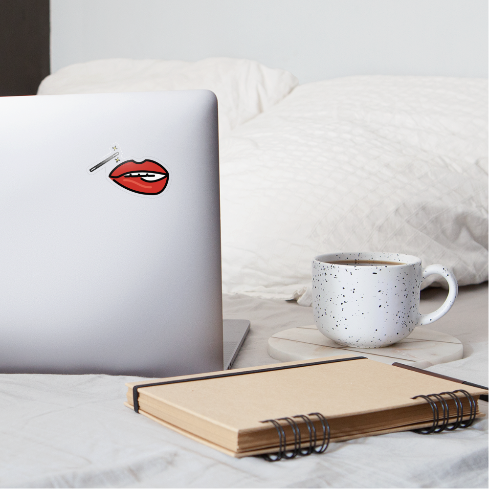 Manage Your Mouth Emoji Expression Moji Sticker - Emoji.Express - transparent glossy