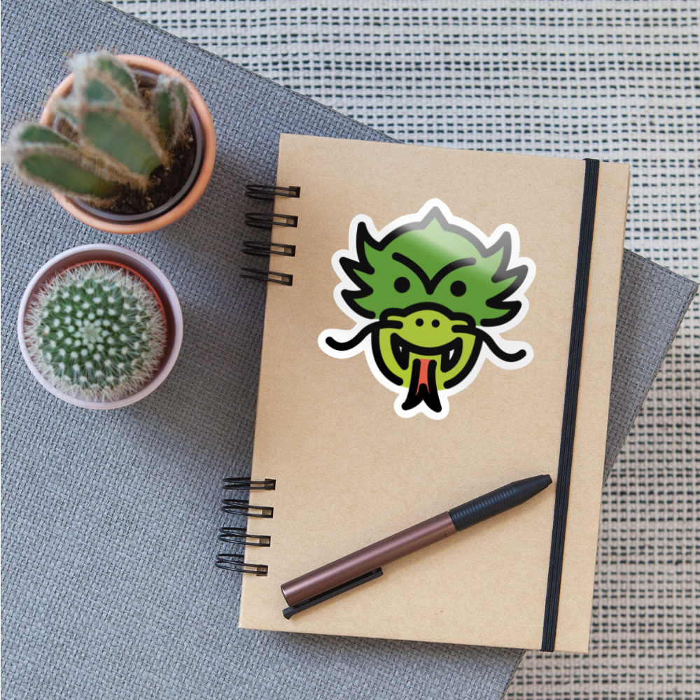 Dragon Face Moji Sticker - Emoji.Express - white glossy