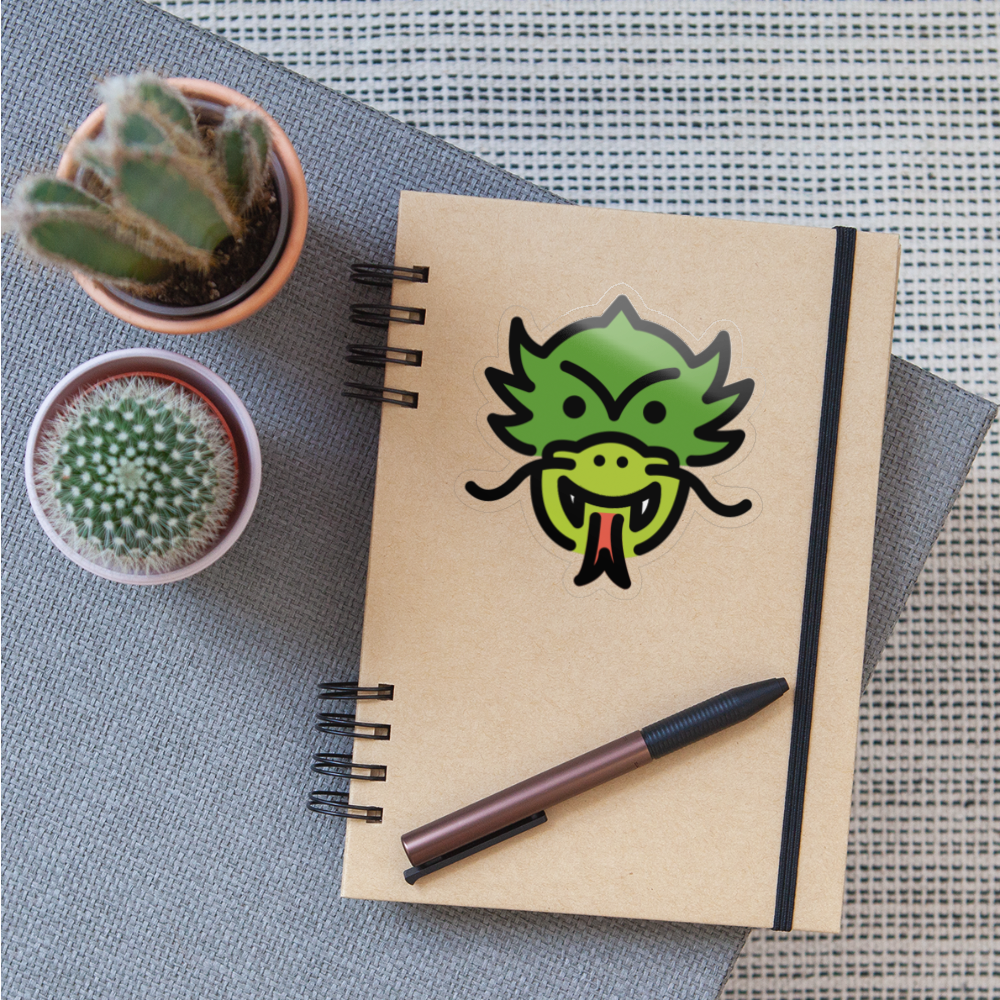 Dragon Face Moji Sticker - Emoji.Express - transparent glossy