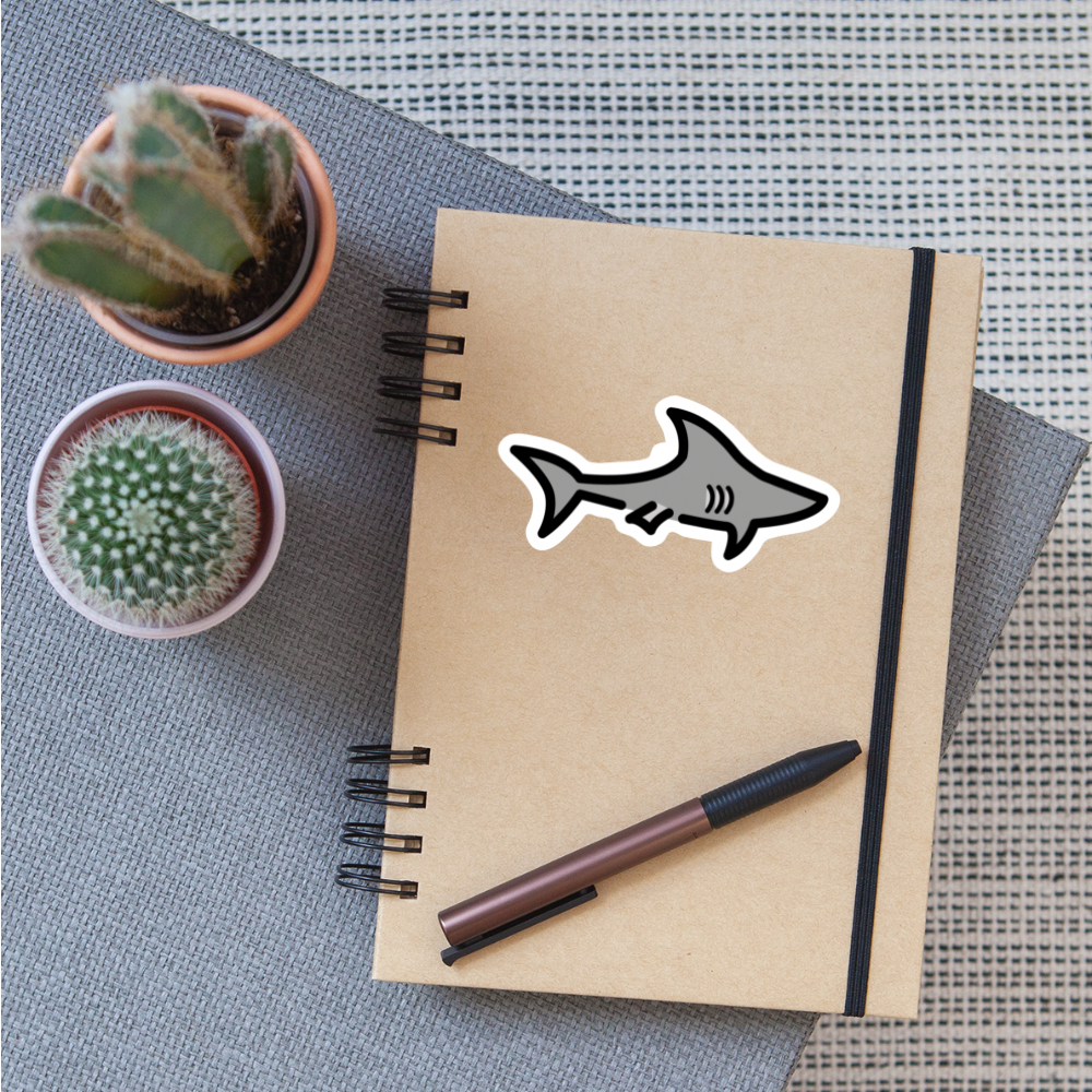 Shark Moji Sticker - Emoji.Express - white matte