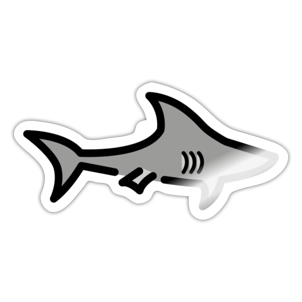 Shark Moji Sticker - Emoji.Express - white glossy
