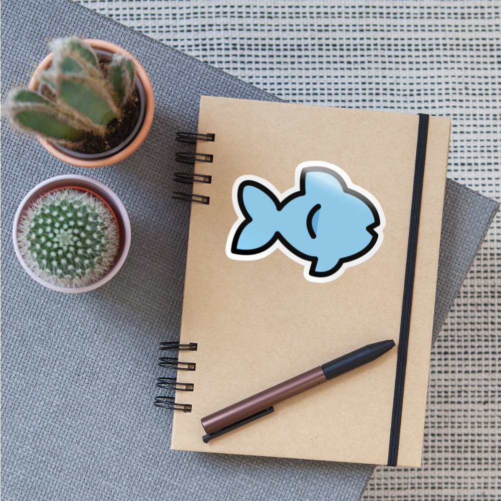 Fish Moji Sticker - Emoji.Express - white glossy