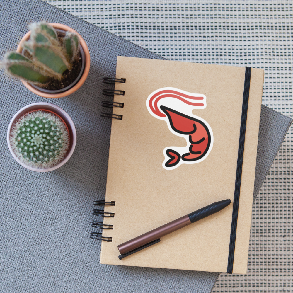 Shrimp Moji Sticker - Emoji.Express - white matte