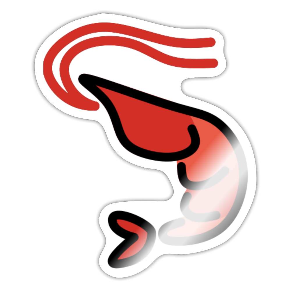 Shrimp Moji Sticker - Emoji.Express - white glossy