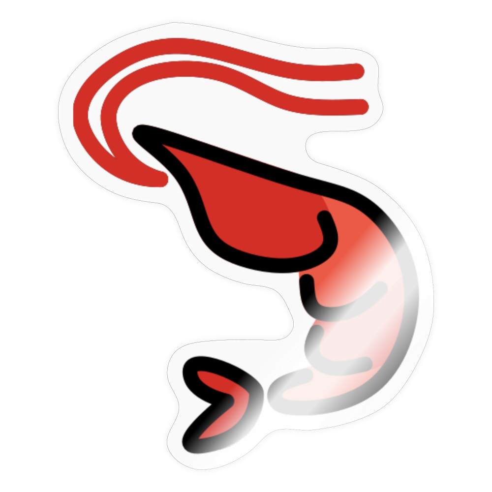 Shrimp Moji Sticker - Emoji.Express - transparent glossy