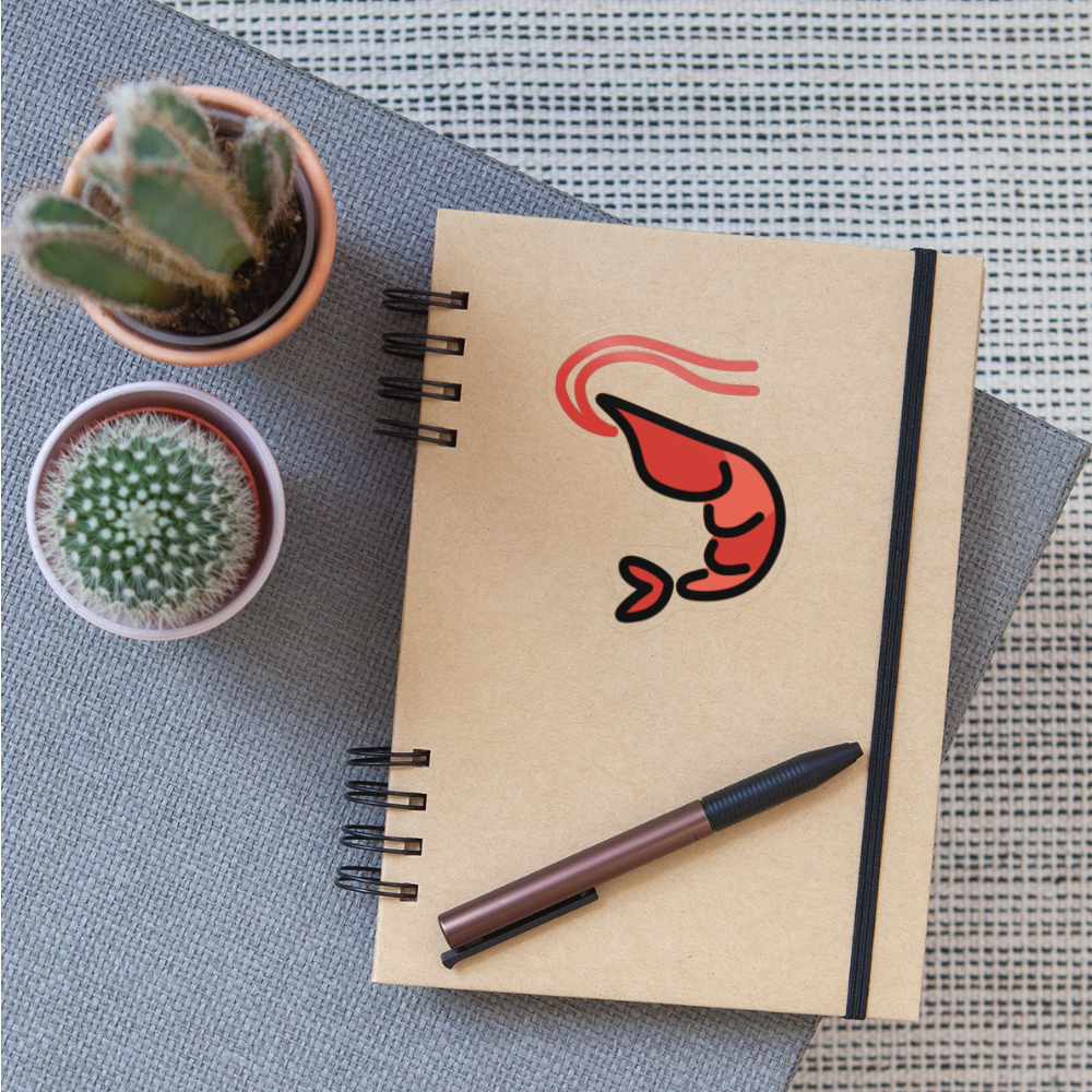 Shrimp Moji Sticker - Emoji.Express - transparent glossy