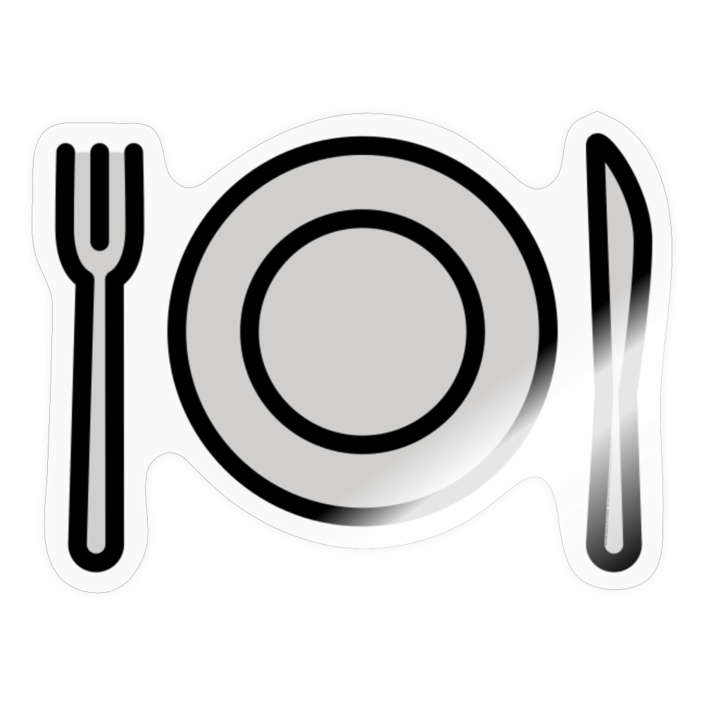Fork and Knife with Plate Moji Sticker - Emoji.Express - transparent glossy