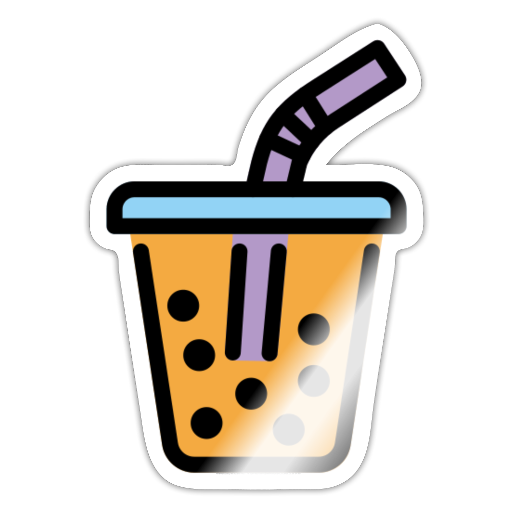 Bubble Tea Moji Sticker - Emoji.Express - white glossy