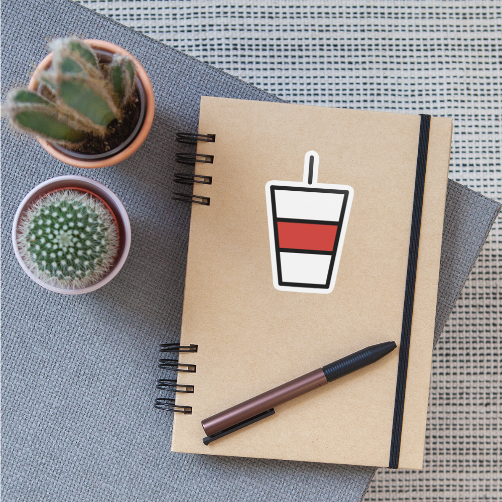 Cup with Straw Moji Sticker - Emoji.Express - white matte