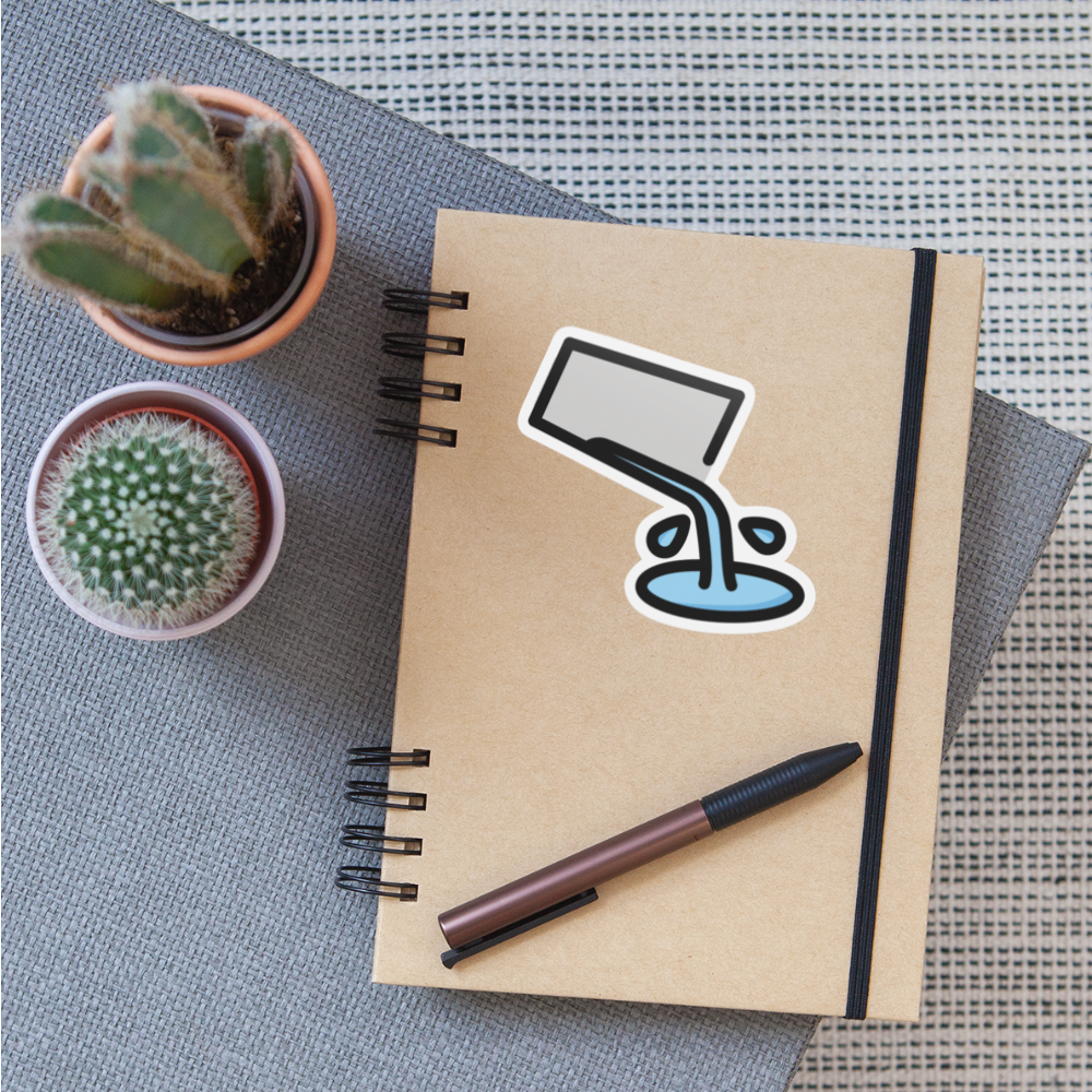 Pouring Liquid Moji Sticker - Emoji.Express - white matte