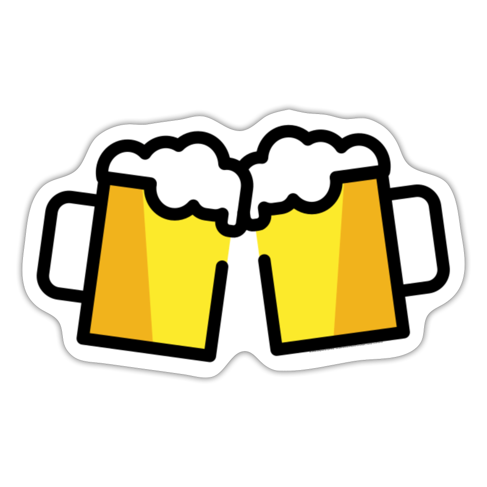 Clinking Beer Mugs Moji Sticker - Emoji.Express - white matte