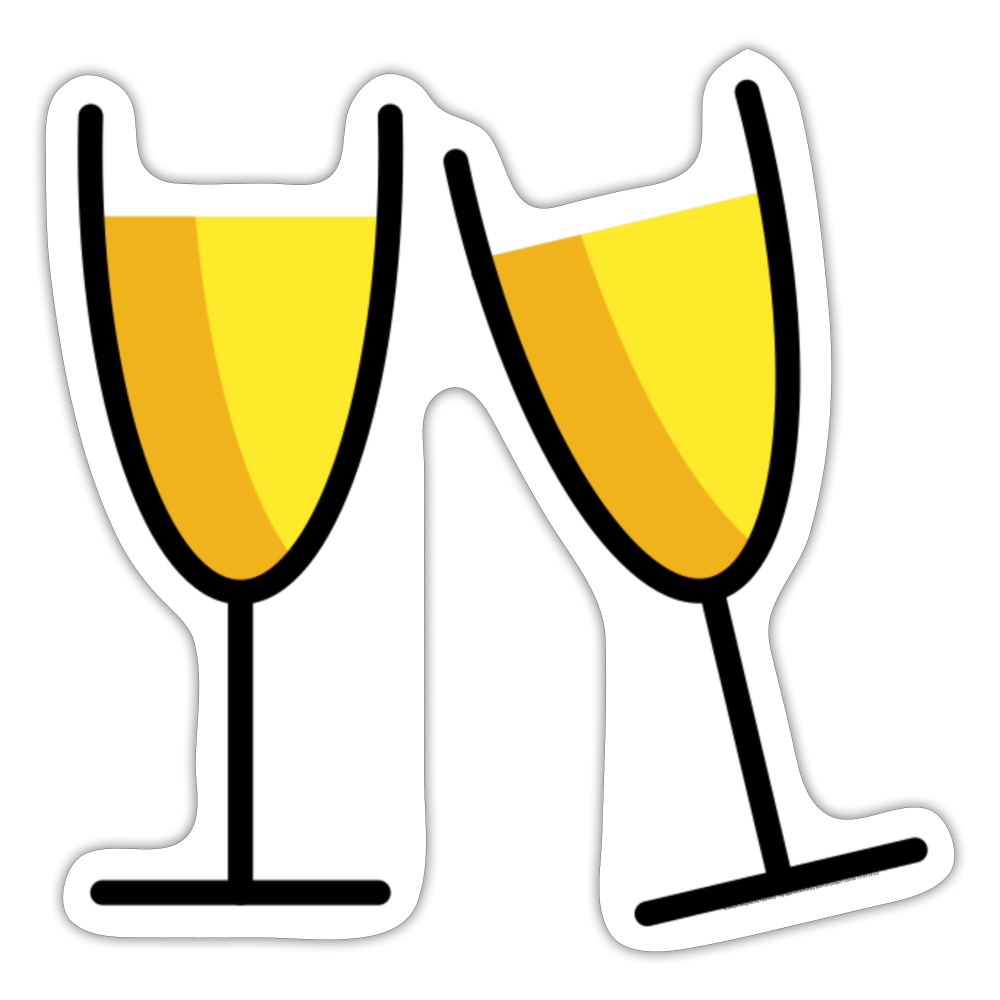 Clinking Glasses Moji Sticker - Emoji.Express - white matte