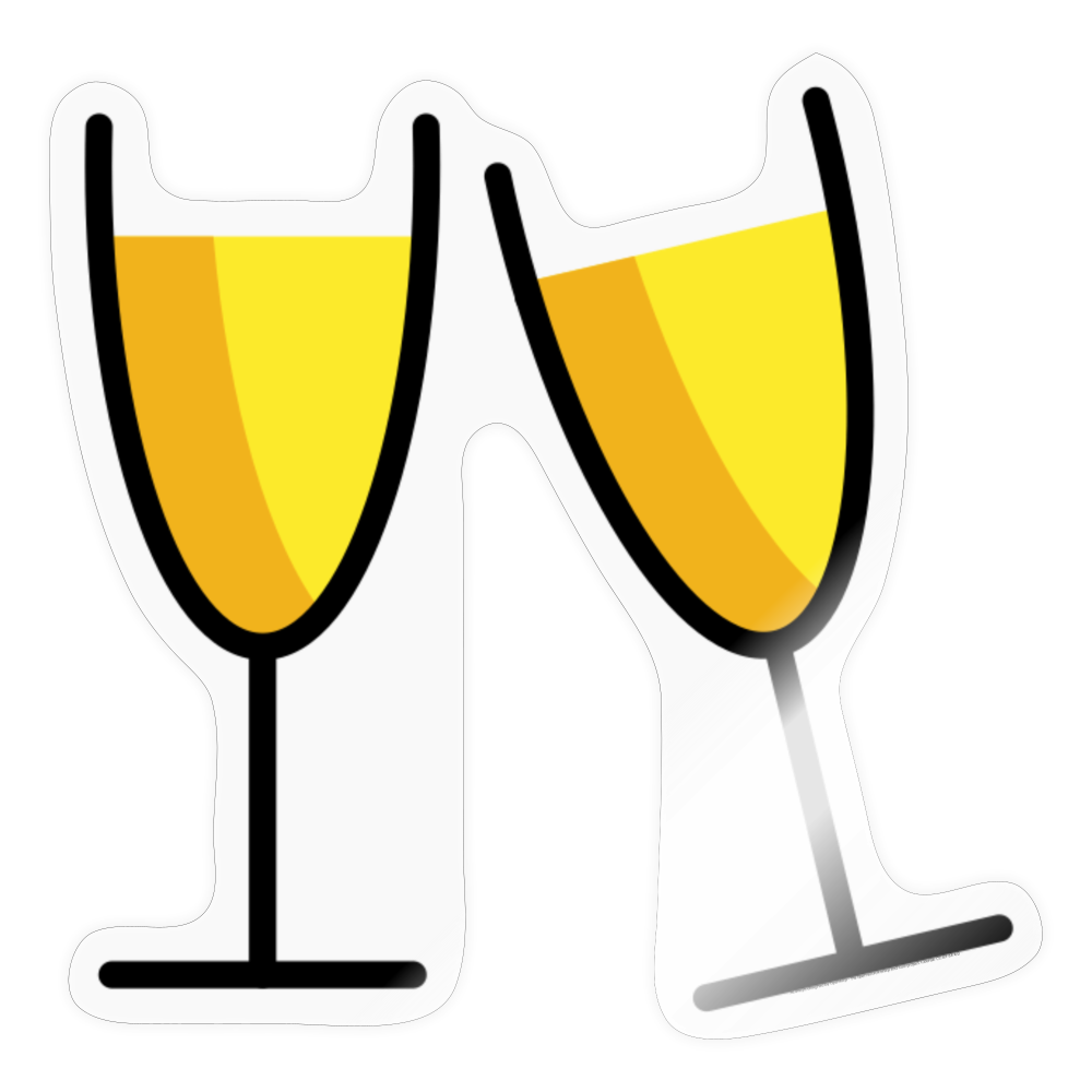 Clinking Glasses Moji Sticker - Emoji.Express - transparent glossy