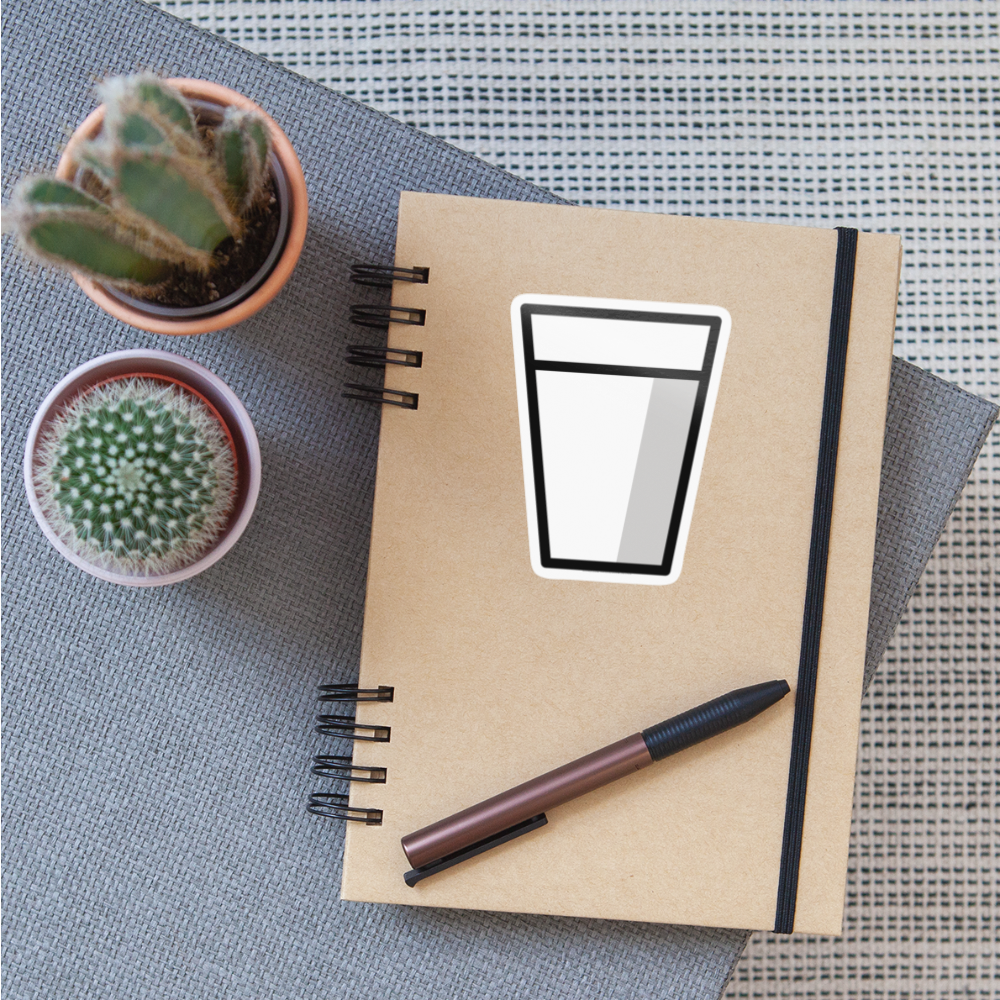 Glass of Milk Moji Sticker - Emoji.Express - white glossy
