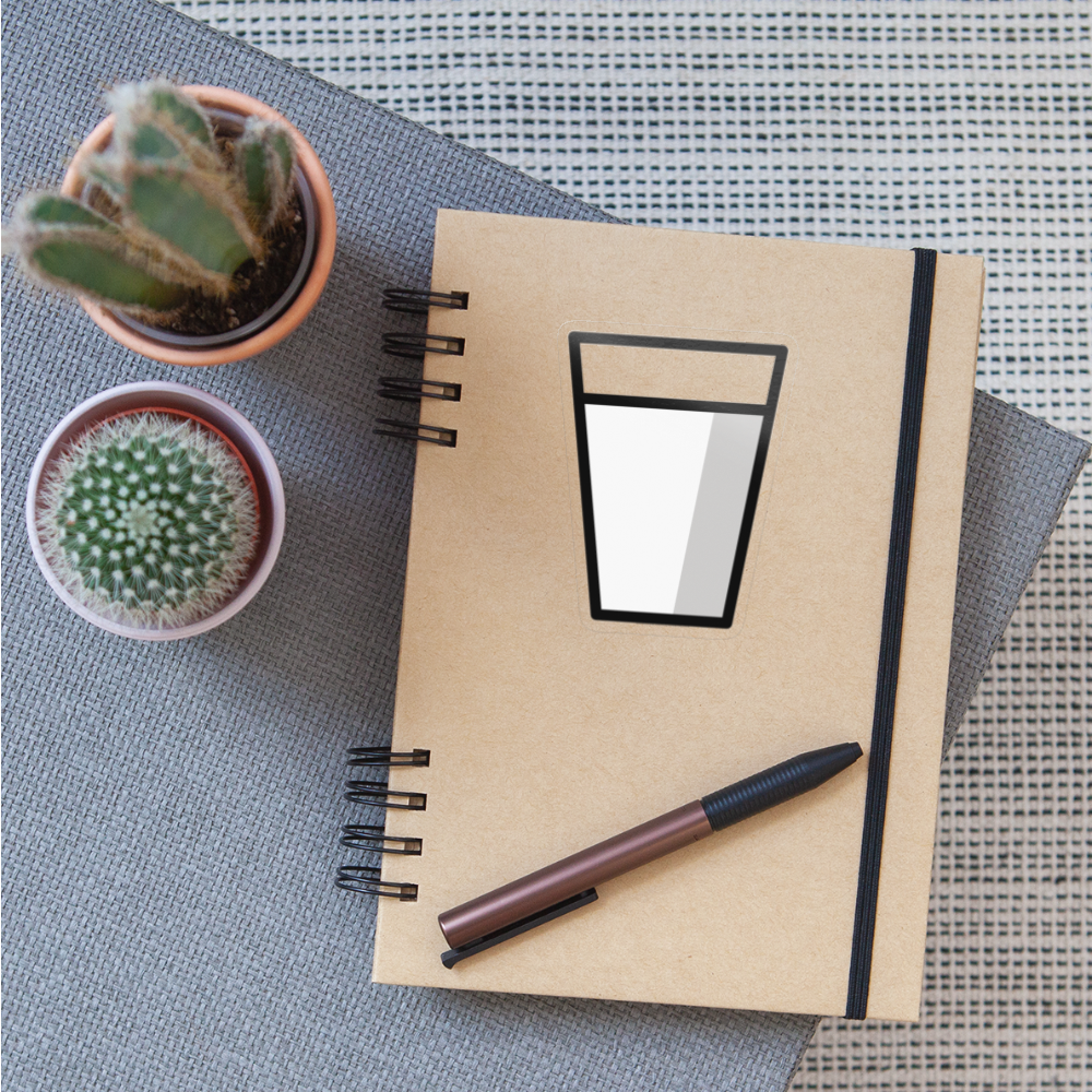Glass of Milk Moji Sticker - Emoji.Express - transparent glossy