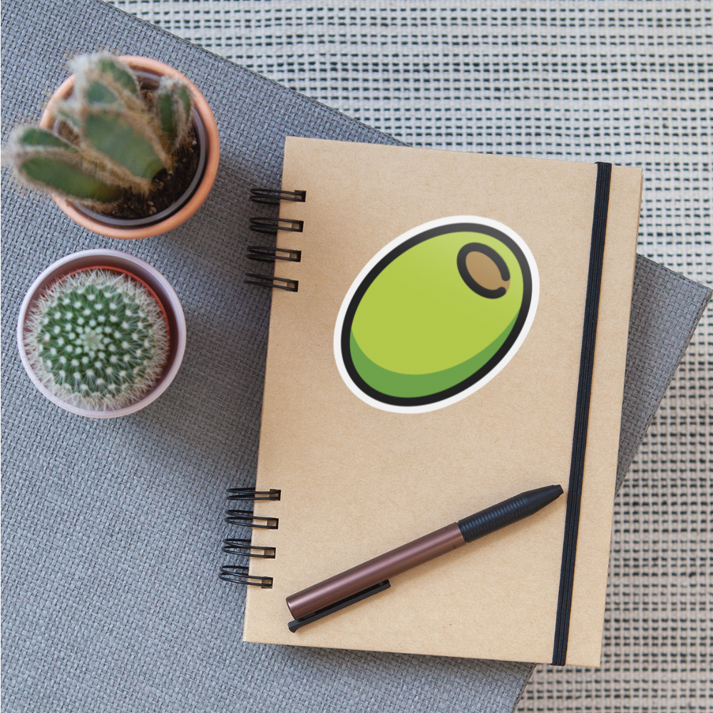 Olive Moji Sticker - Emoji.Express - white matte