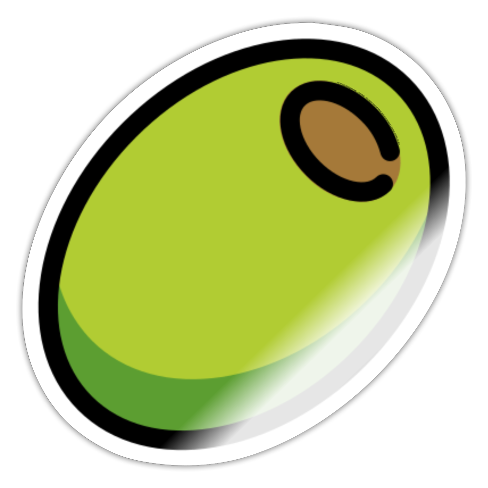 Olive Moji Sticker - Emoji.Express - white glossy