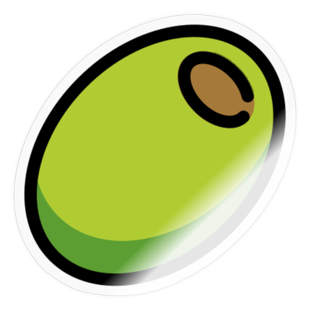 Olive Moji Sticker - Emoji.Express - transparent glossy