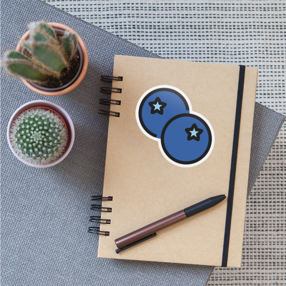 Blueberries Moji Sticker - Emoji.Express - white matte
