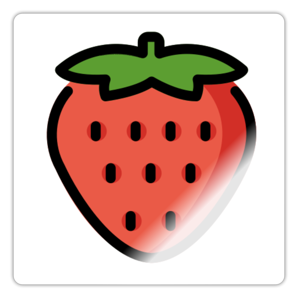 Strawberry Moji Sticker - Emoji.Express - white glossy