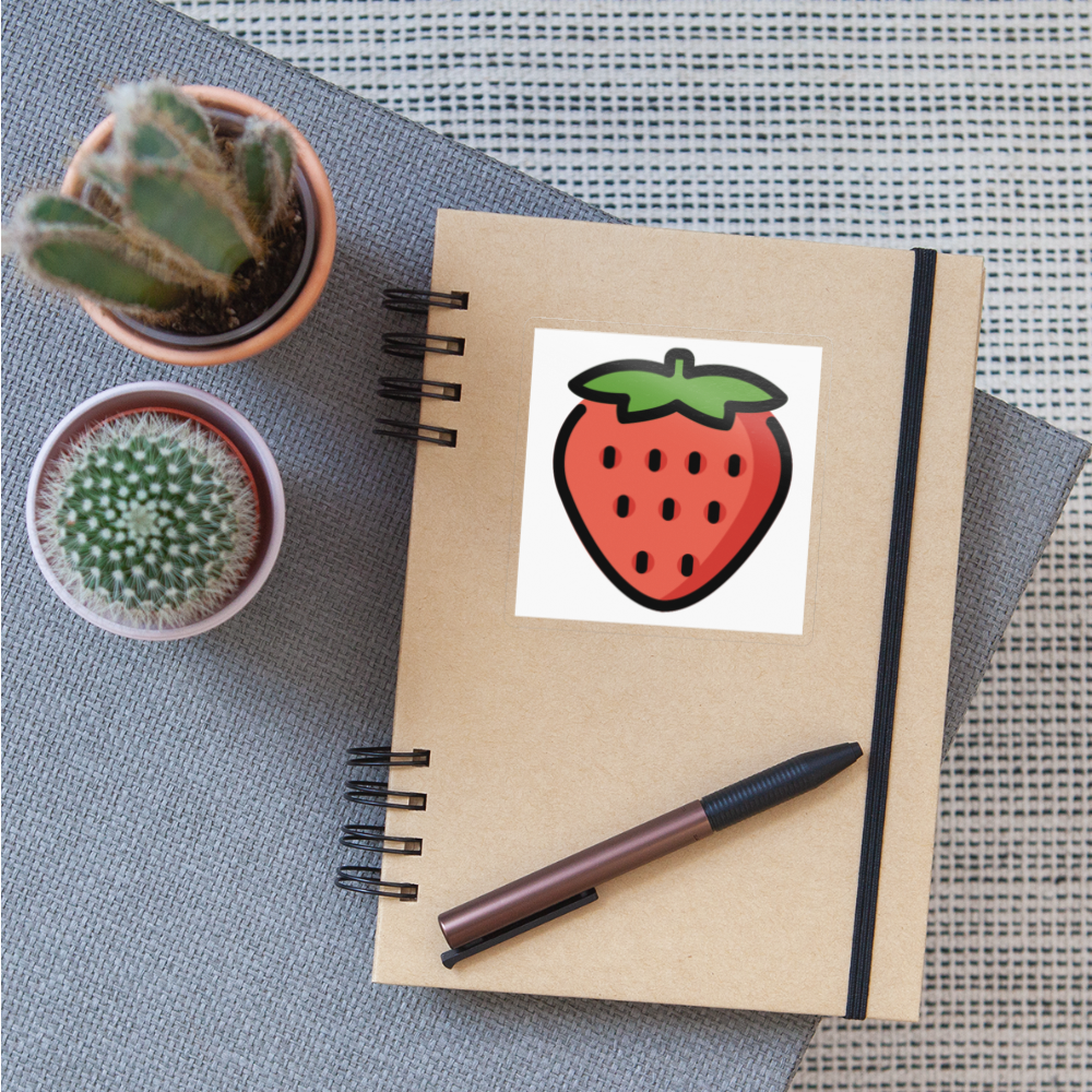 Strawberry Moji Sticker - Emoji.Express - transparent glossy