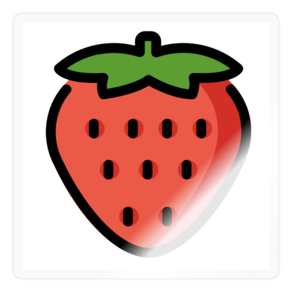 Strawberry Moji Sticker - Emoji.Express - transparent glossy