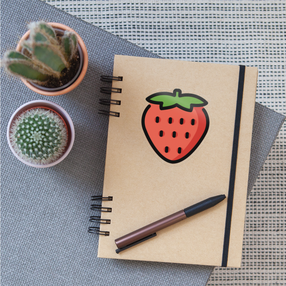 Strawberry Moji Sticker - Emoji.Express - transparent glossy