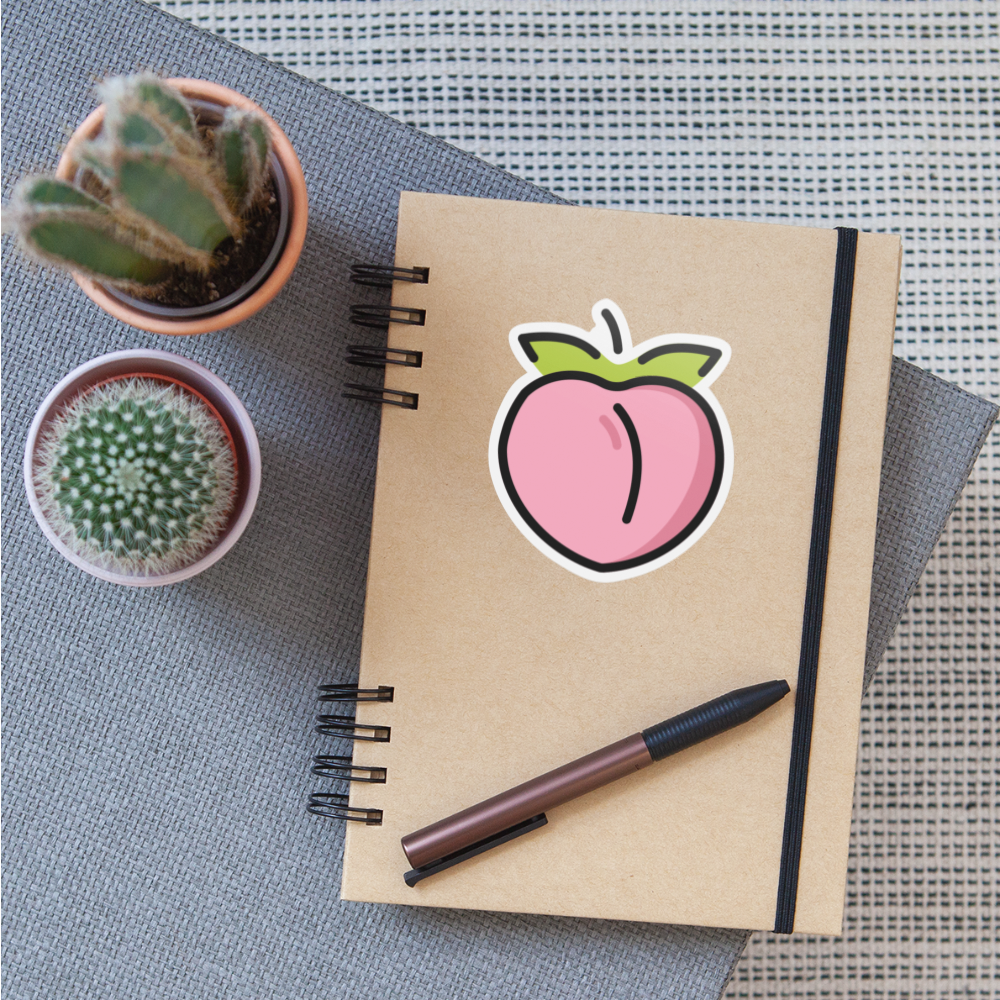 Peach Moji Sticker - Emoji.Express - white matte