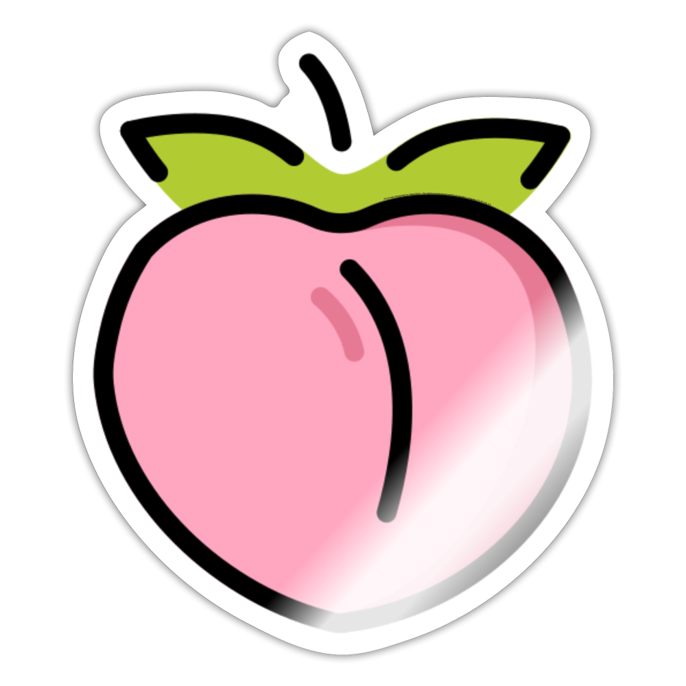 Peach Moji Sticker - Emoji.Express - white glossy