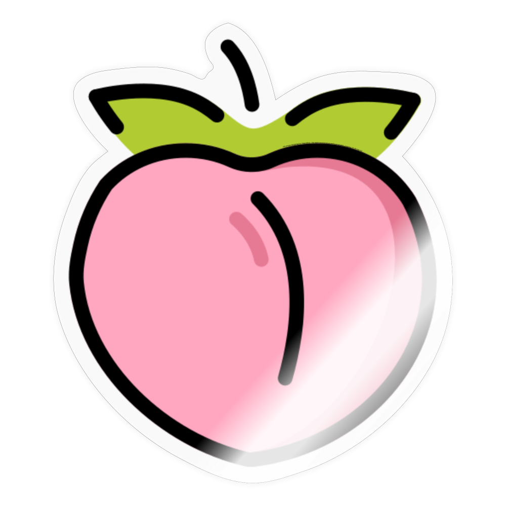 Peach Moji Sticker - Emoji.Express - transparent glossy