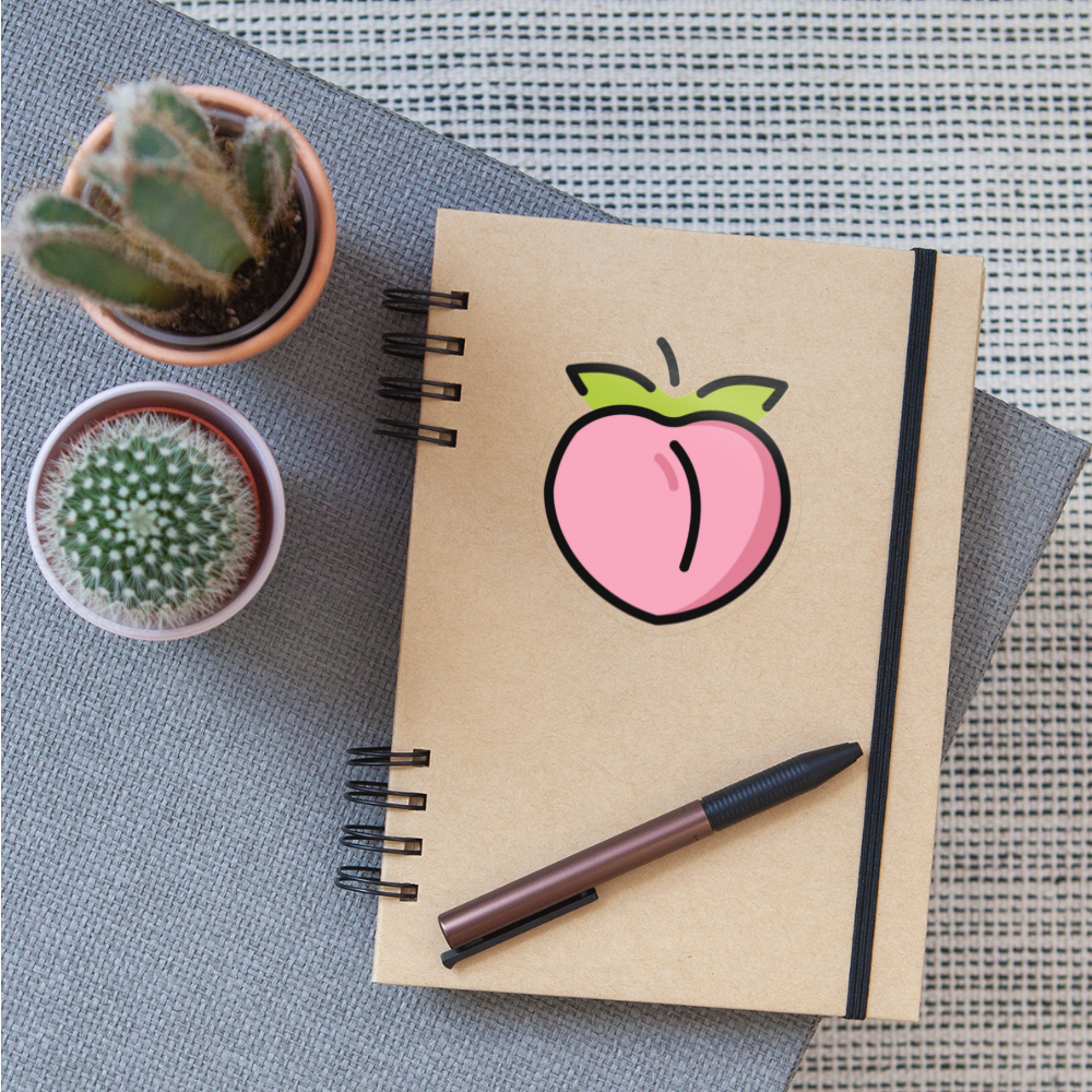 Peach Moji Sticker - Emoji.Express - transparent glossy