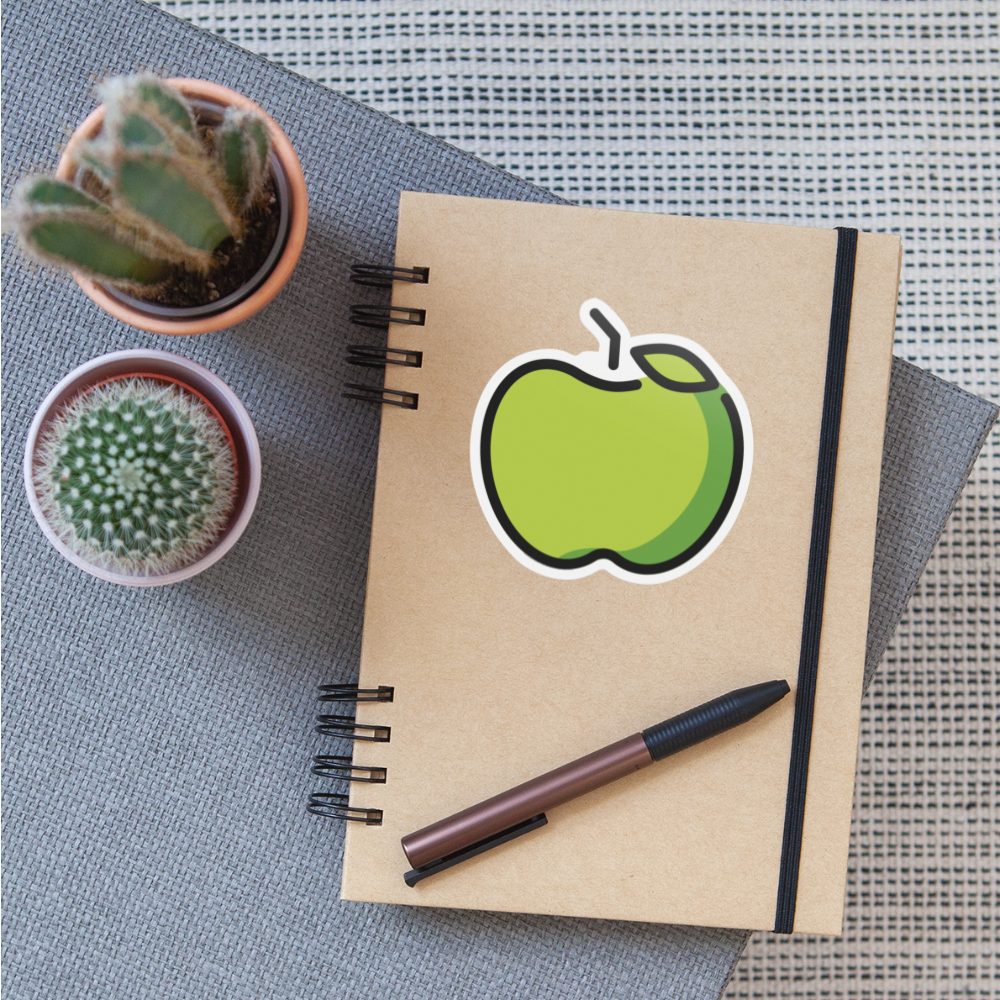 Green Apple Moji Sticker - Emoji.Express - white matte