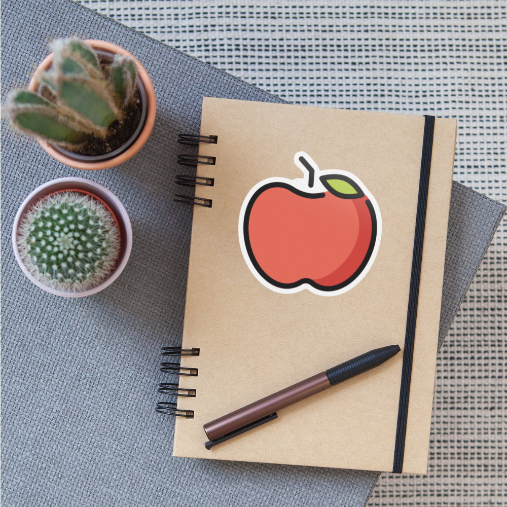 Red Apple Moji Sticker - Emoji.Express - white matte