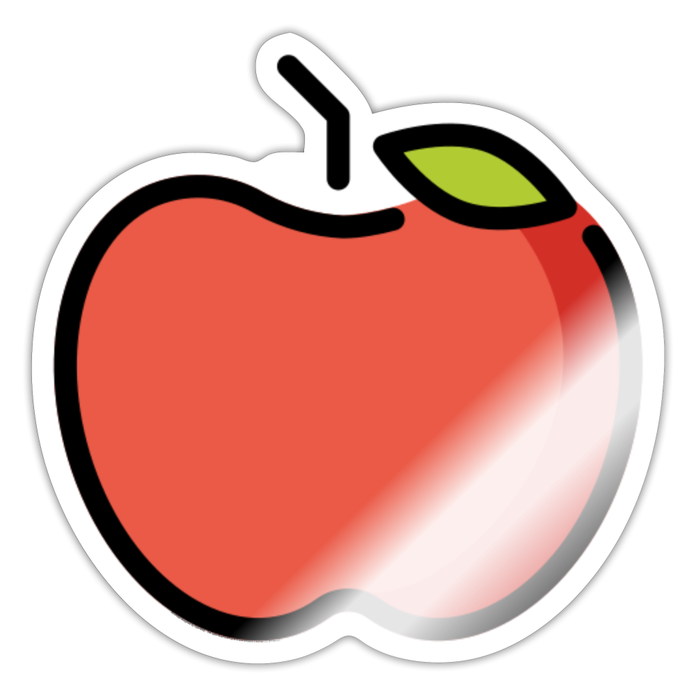 Red Apple Moji Sticker - Emoji.Express - white glossy