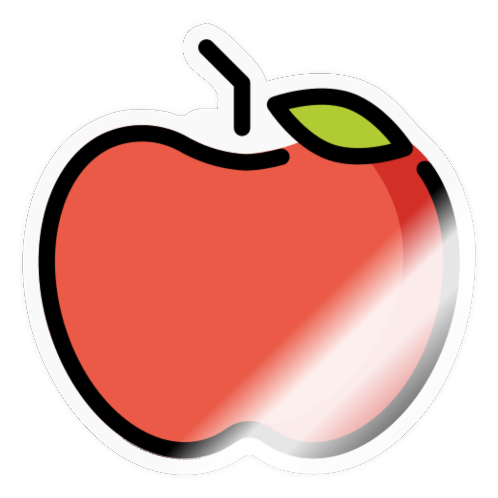 Red Apple Moji Sticker - Emoji.Express - transparent glossy