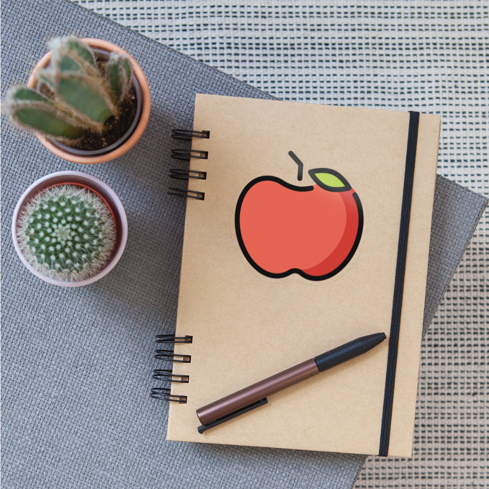 Red Apple Moji Sticker - Emoji.Express - transparent glossy