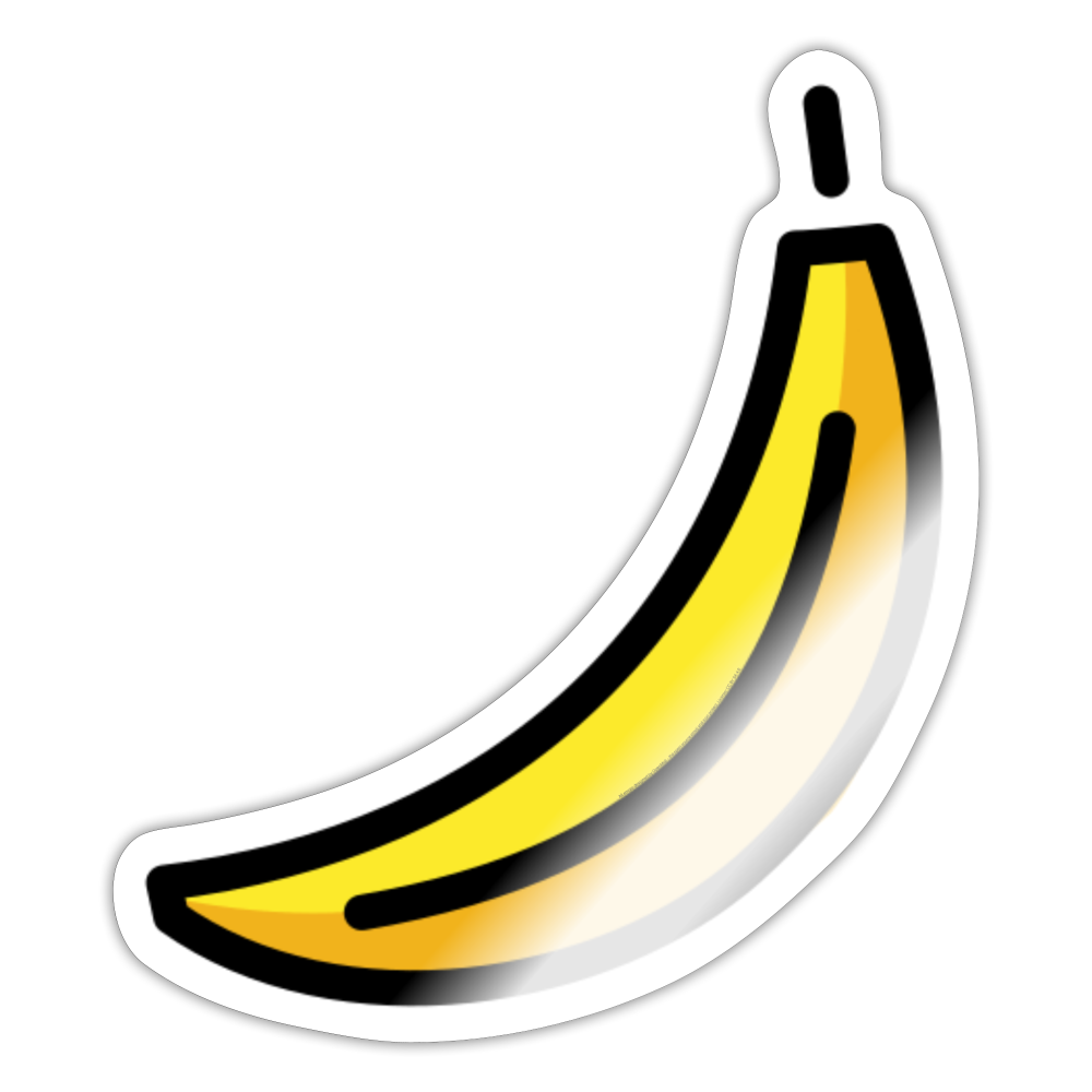 Banana Moji Sticker - Emoji.Express - white glossy