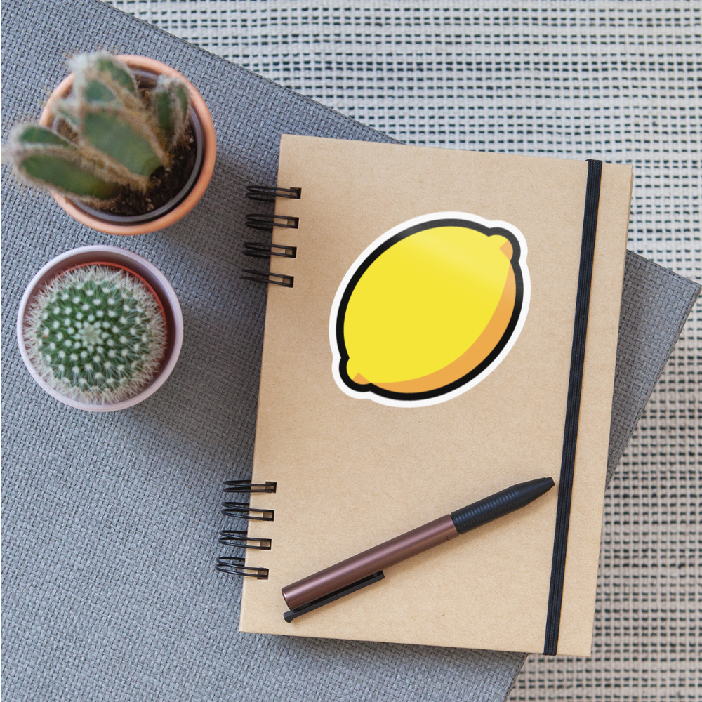 Lemon Moji Sticker - Emoji.Express - white glossy
