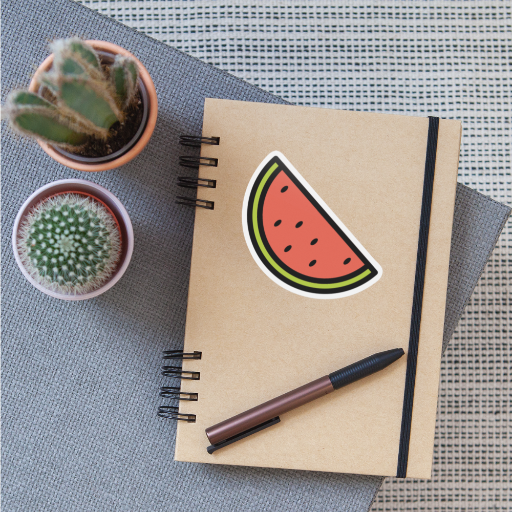 Watermelon Moji Sticker - Emoji.Express - white matte