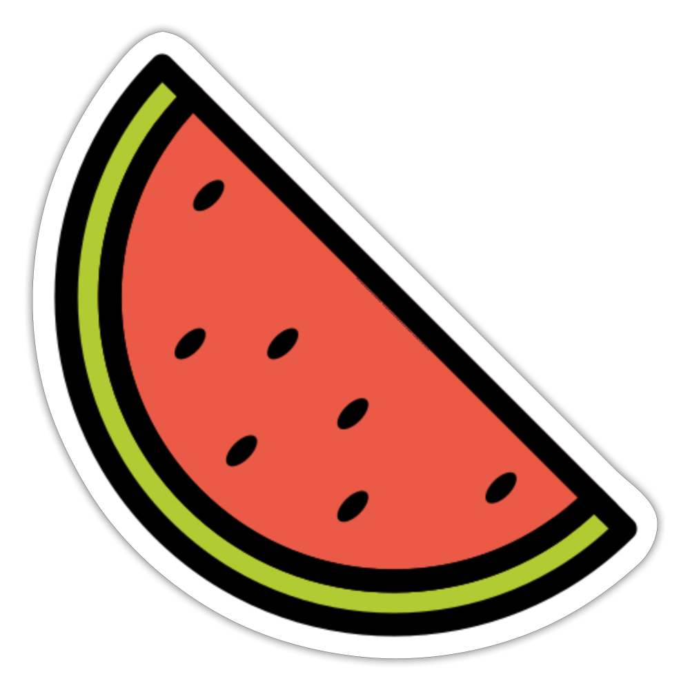 Watermelon Moji Sticker - Emoji.Express - white matte