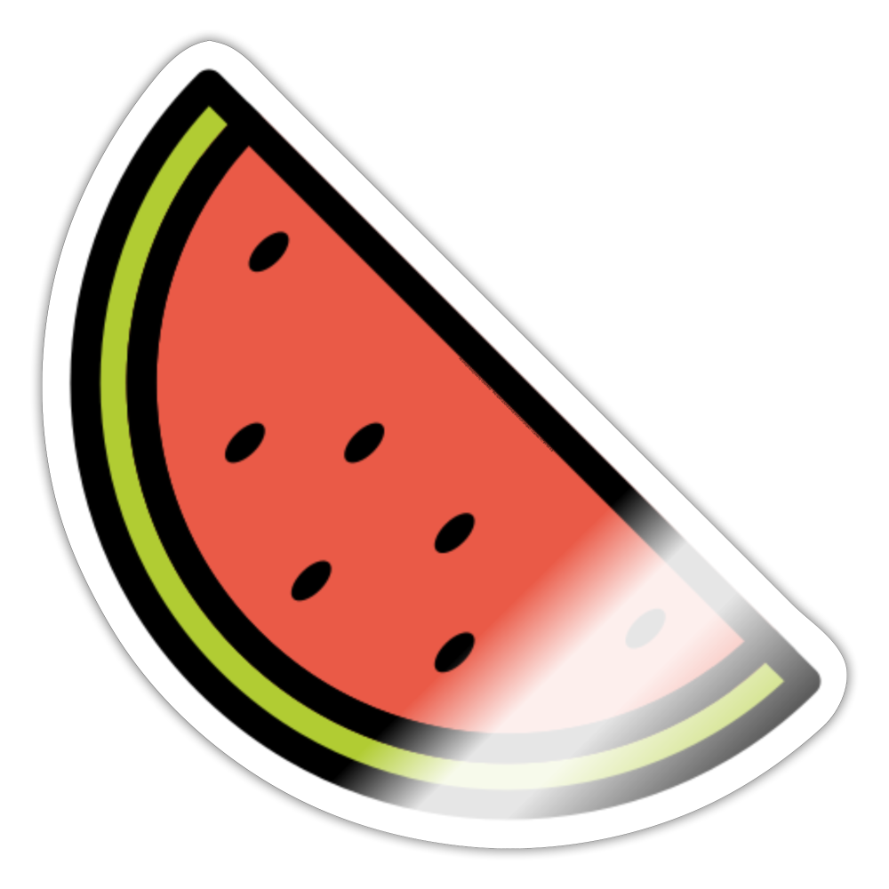 Watermelon Moji Sticker - Emoji.Express - white glossy