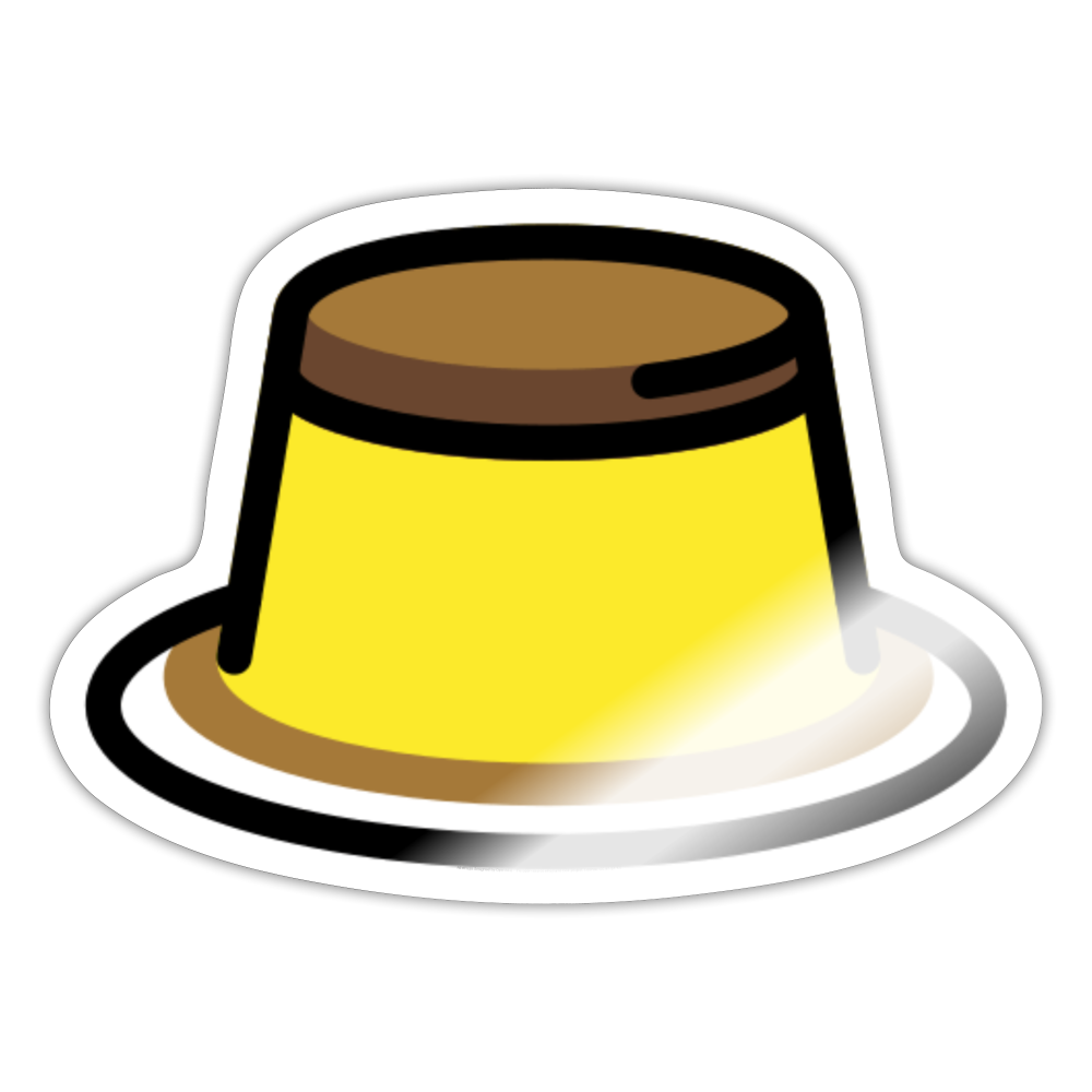 Custard Moji Sticker - Emoji.Express - white glossy